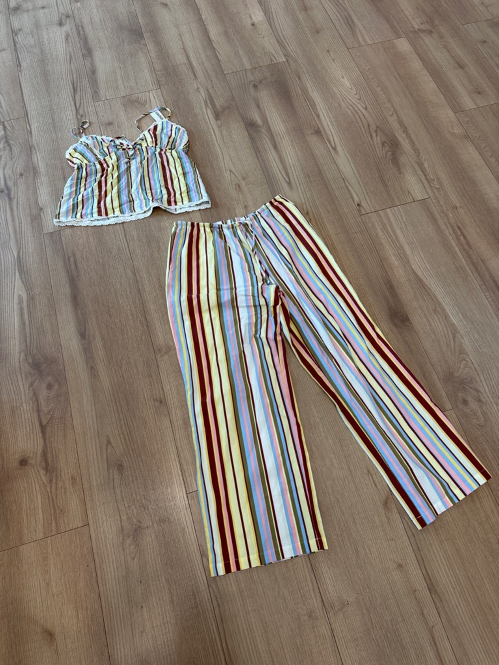 Women's Multi-Stripe Wide-Leg Pants - Bright Multi